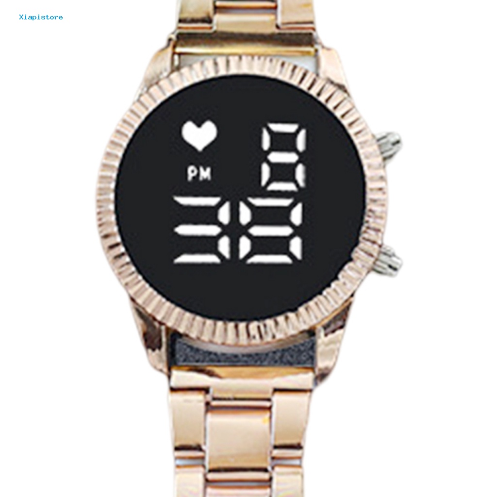 [Xiapistore] Đồng Hồ Đeo Tay Điện Tử Màn Hình LED Tròn Cỡ Lớn Dây Hợp Kim Hiển Thị Thời Gian Chính Xác Nhiều Màu Sắc Tùy Chọn