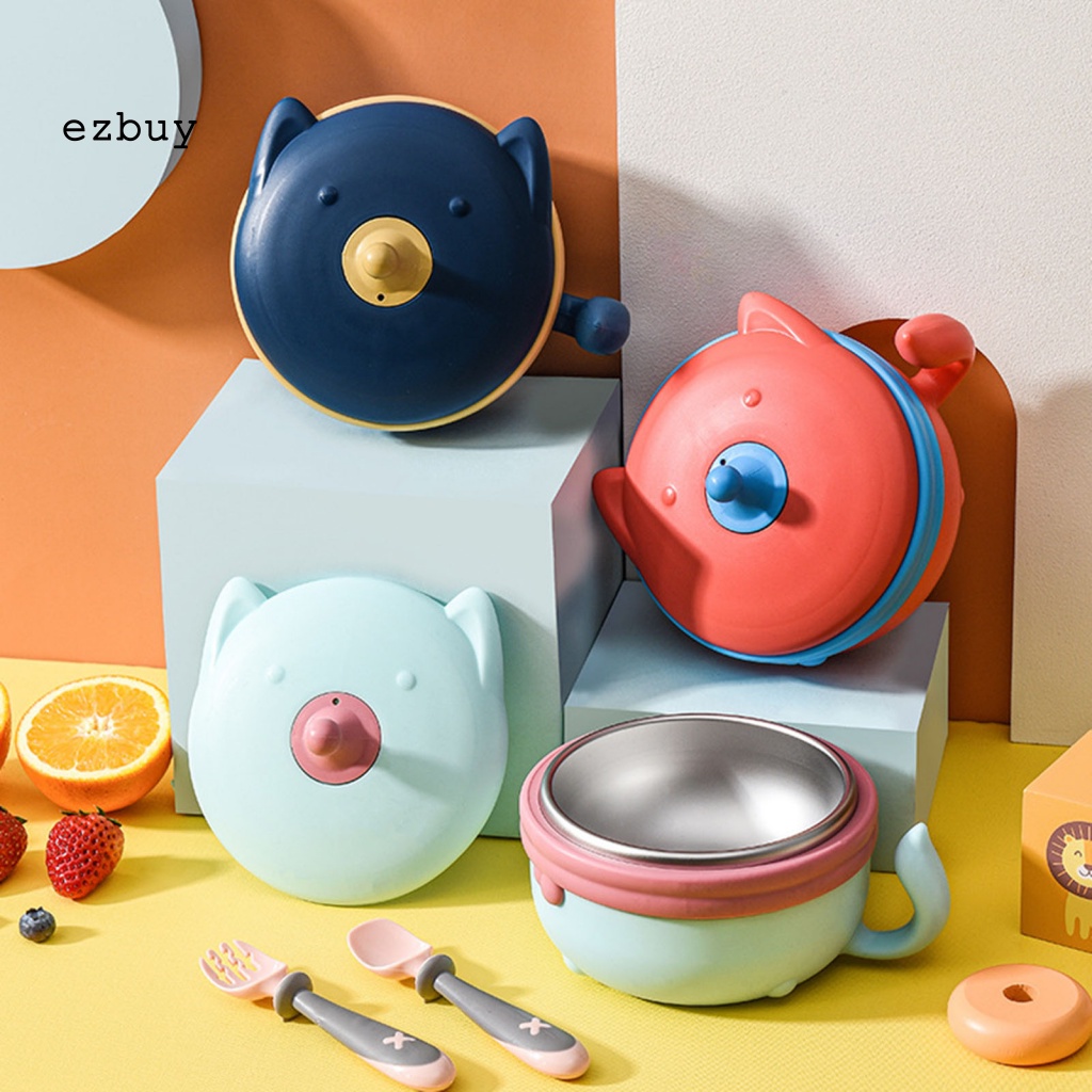 Bát Ăn 400ML Hình Hoạt Hình Thân Thiện Với Môi Trường Có Giác Hút Giúp Bé Phát Triển