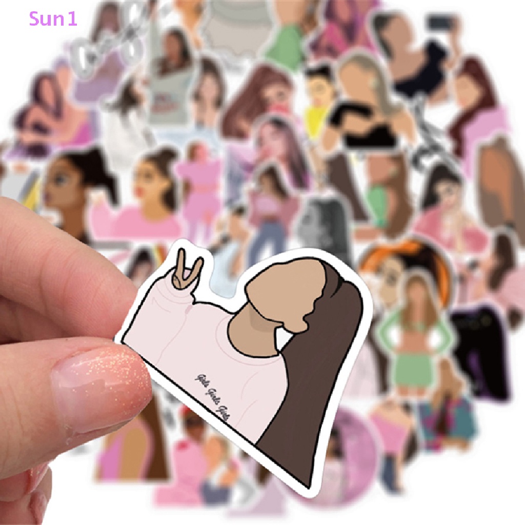 Bộ 50 Miếng Dán Chống Thấm Nước Sun1 &gt; Ariana Grande Graffiti ers Trang Trí Vali Guitar