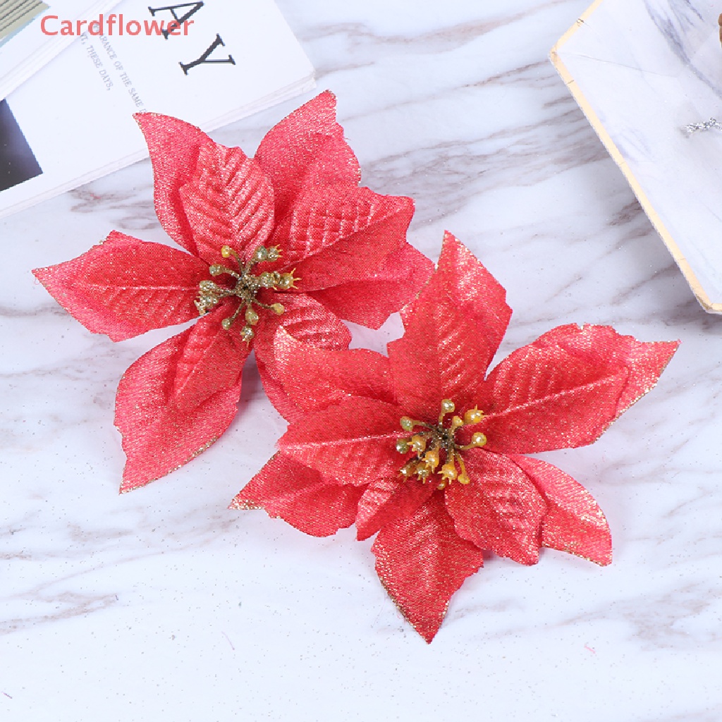&lt;Cardflower&gt; 10pcs Artificial Flowers Christmas Tree Ornaments Wedding Party Decor Flowers New