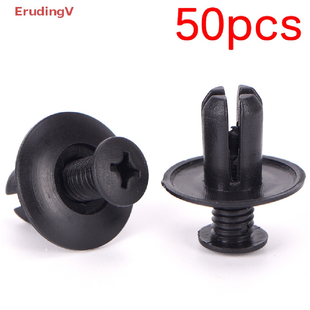 FENDER Set 50 Đinh Tán Nhựa Màu Đen 8mm Chuyên Dụng Cho Cản Trước Xe Hơi