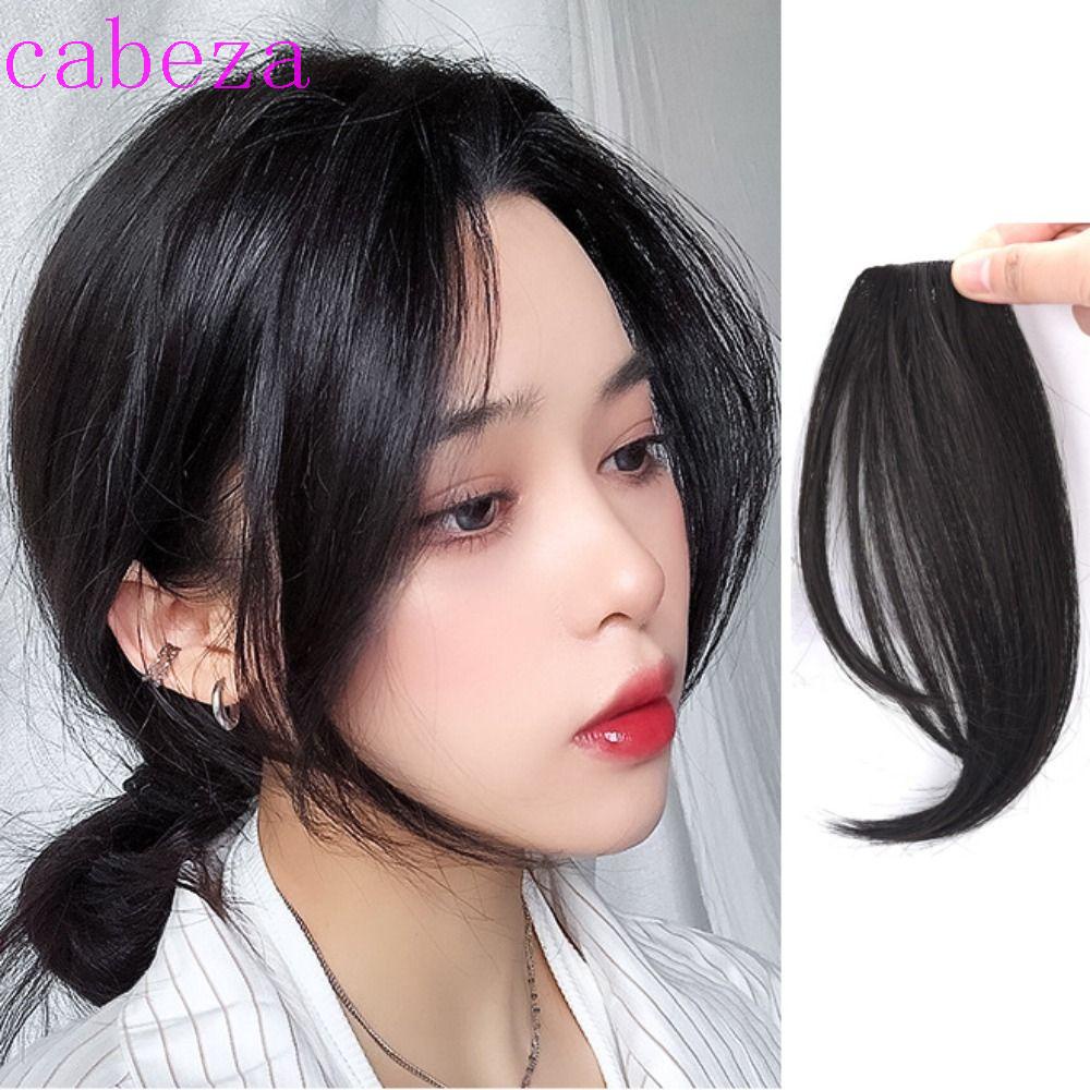 Cabeza Tóc Giả Kẹp Trán Bằng Sợi Synthesis Tự Nhiên Mềm Mại Chịu Nhiệt Màu Nâu Chất Lượng Cao Cho Nữ Giới