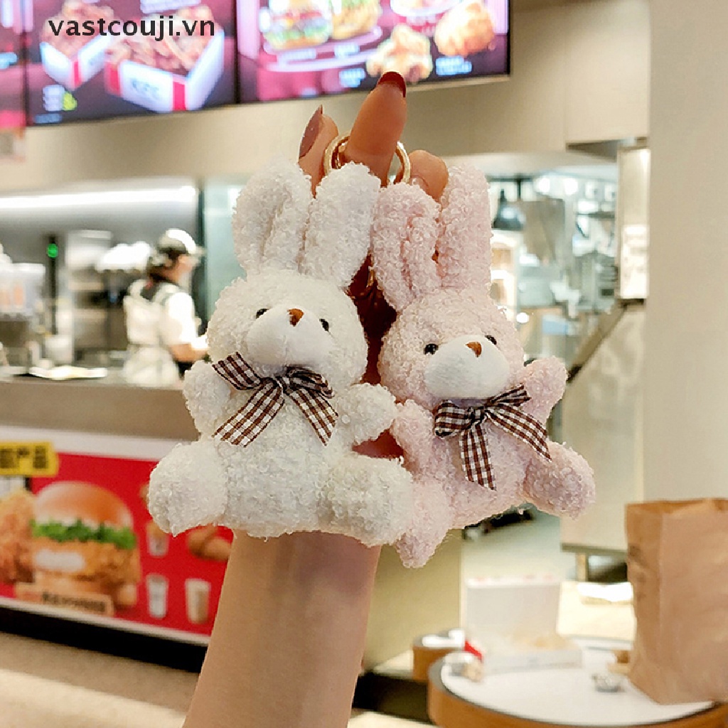 1 Móc Khóa Thỏ Nhồi Bông VASTJI Dễ Thương