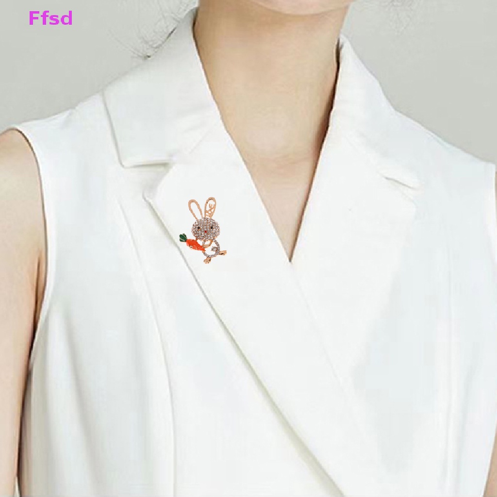 {Ffsd} Ghim Cài Áo Hình Thỏ Hoạt Hình Tráng Men Trang Trí Túi Xách / Áo Khoác Cardigan Quà Tặng Bán Chạy Cho Nữ