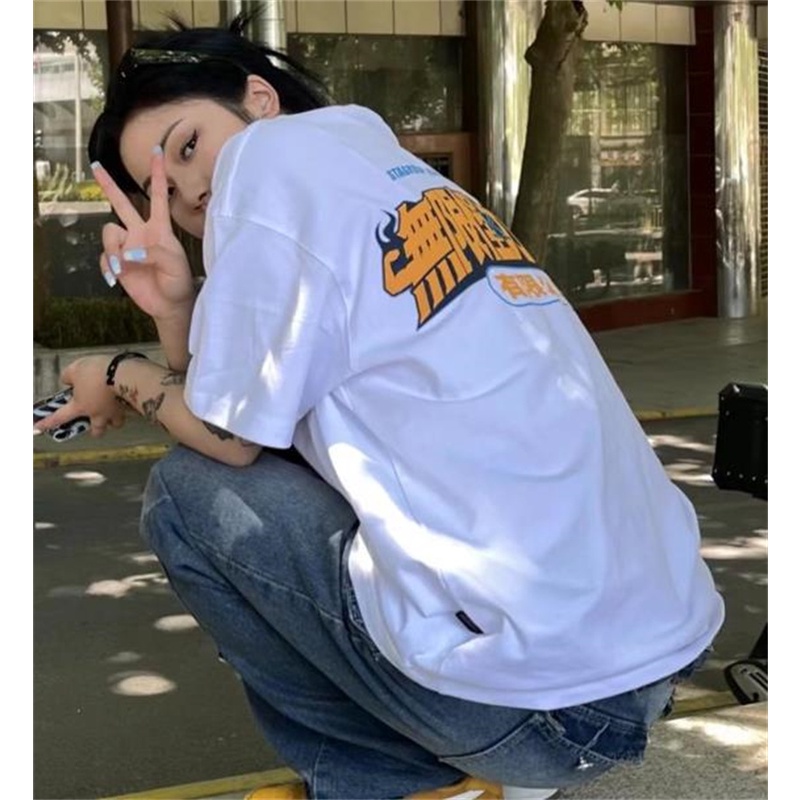 Sta &amp; - Mùa Hè BK Áo Thun Tay Ngắn Dáng Rộng Họa Tiết Infinite Force Nhả Nhanh Cho Nam Và Nữ