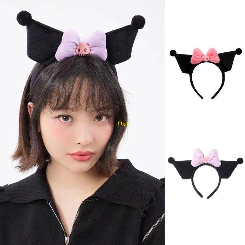 Băng Đô Cài Tóc Hình Tai Quỷ Hoạt Hình Bằng Vải Lông Dành Cho Người Lớn Và Trẻ Em