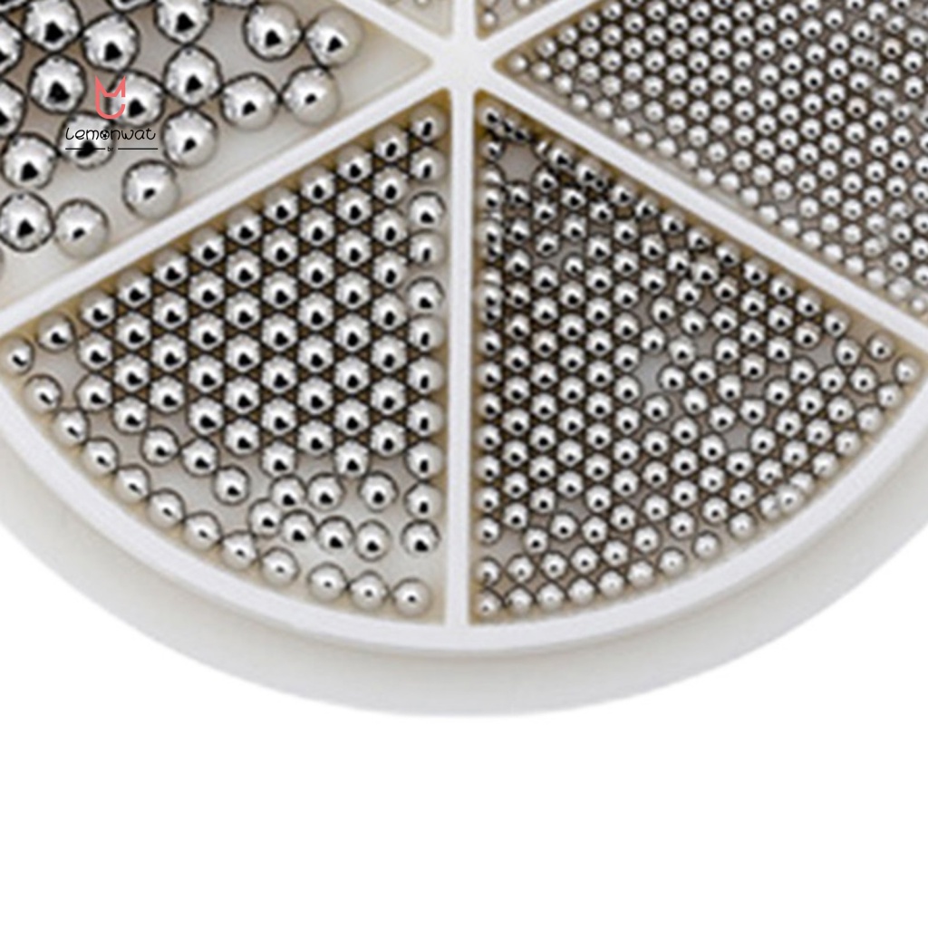 1 Hộp Hạt Đính Trang Trí Móng Tay Bằng Kim Loại Nhiều Kích Cỡ