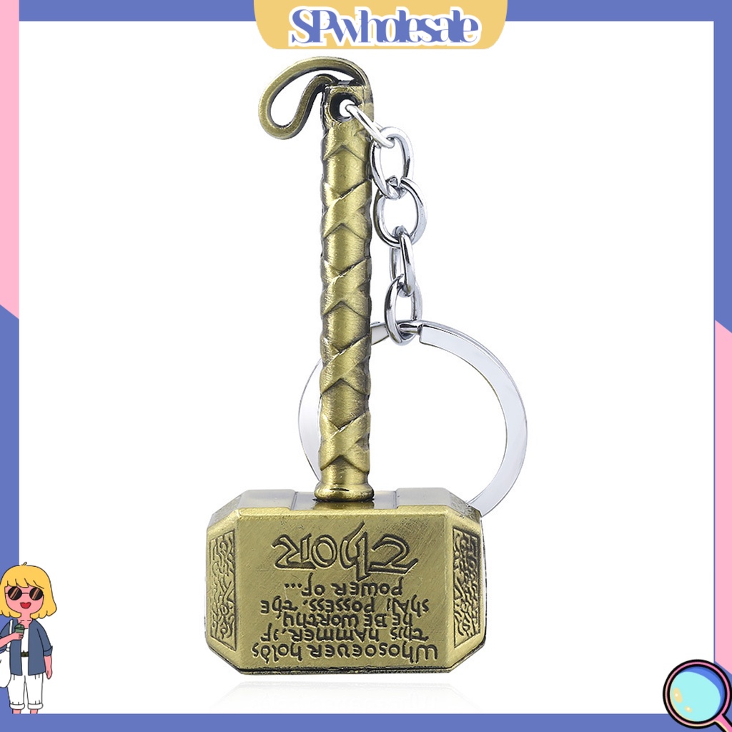 <SPwholesale> Móc Chìa Khóa Hình Búa Hoạt Hình Thật Đa Năng Không Phai Màu Trang Trí Di Động Cho Nam Và Nữ