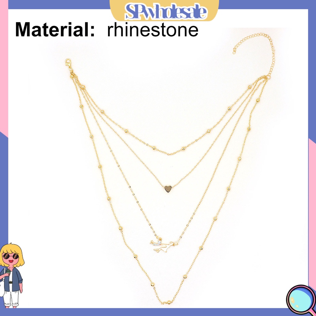 &lt;SPwholesale&gt; Vòng cổ Choker Nhiều Lớp Đính Đá Lấp Lánh Cho Mẹ Và Bé