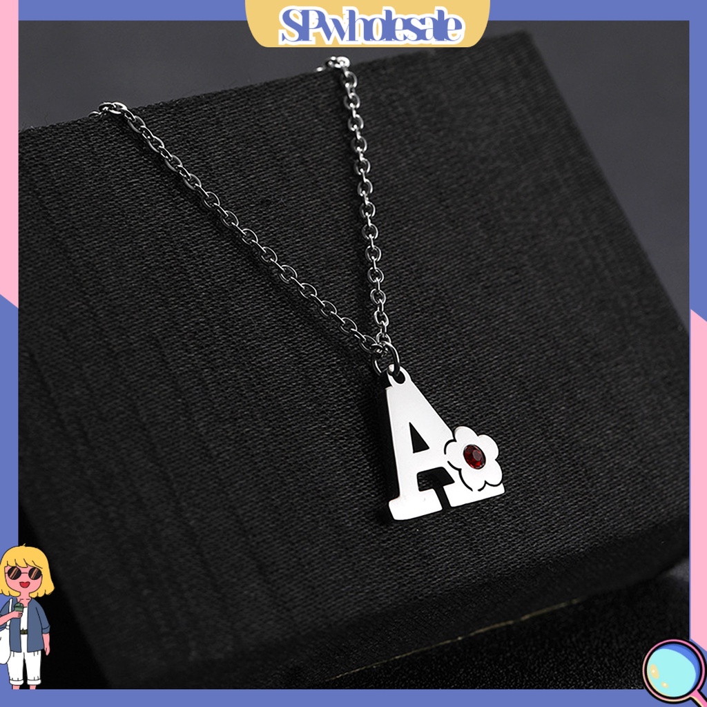 <SPwholesale> Vòng cổ Bằng Thép Titan Mặt Chữ Cái Đơn Giản Dễ Phối Đồ Thân Thiện Với Da Không Dị Ứng Trang Trí Unisex A-Z Capital