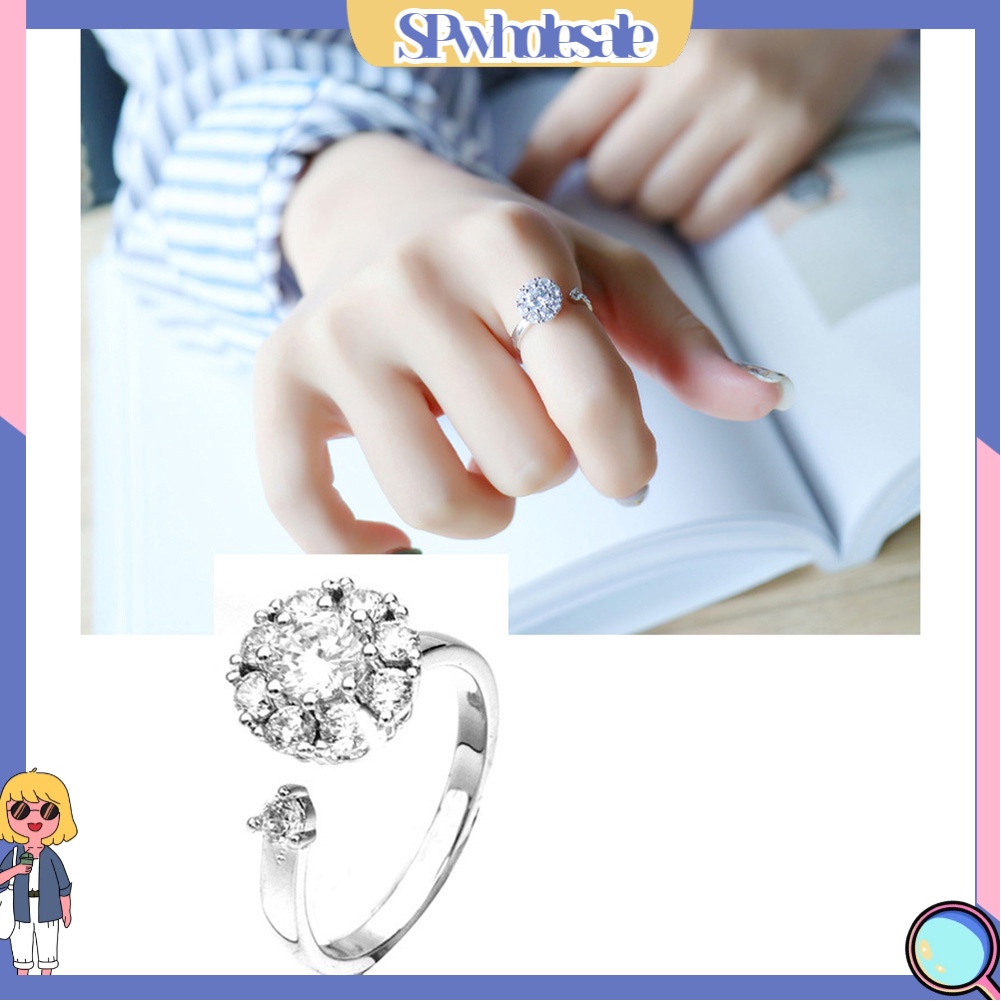 <SPwholesale> Nhẫn Hở Đính Đá Thời Trang Dự Tiệc Cho Nữ