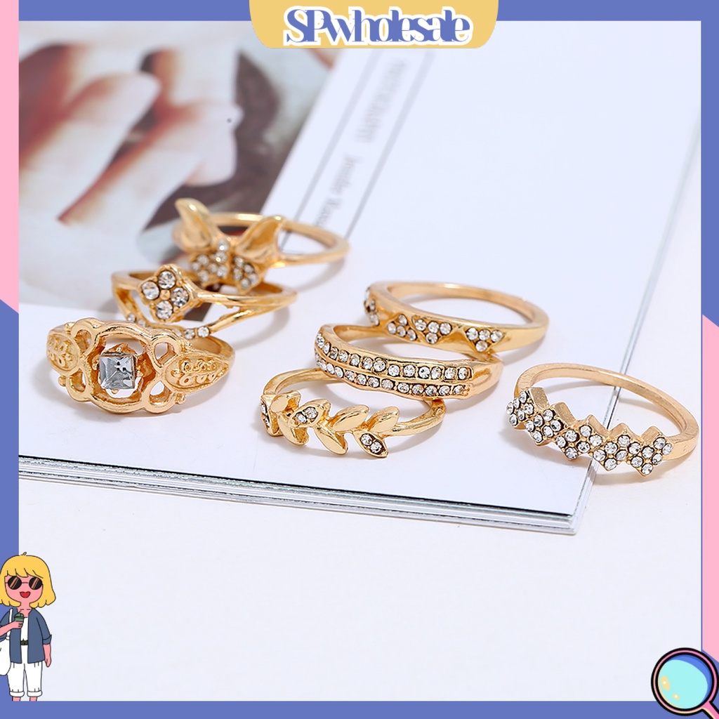 <SPwholesale> Bộ 7 Nhẫn Đeo Đốt Ngón Tay Nhiều Kiểu Dáng