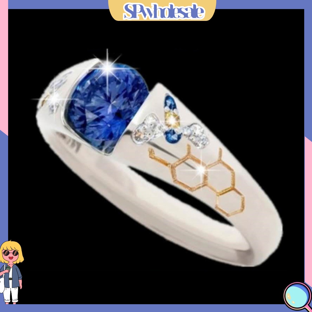 <SPwholesale> Nhẫn Đính Đá Sapphire Nhân Tạo Hình Bướm Cho Nữ