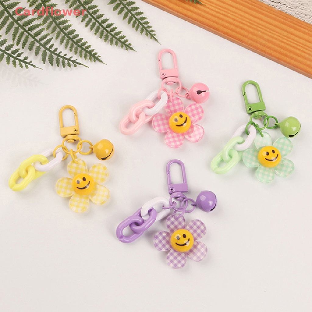 1 Móc Khóa Hình Hoa Mặt Cười Nhiều Màu Sắc Dễ Thương