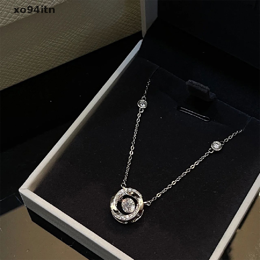 Tn Mobius Vòng cổ Mặt Hình Trái Tim Ba Giây Đính Đá Tối Giản Thời Trang Nữ