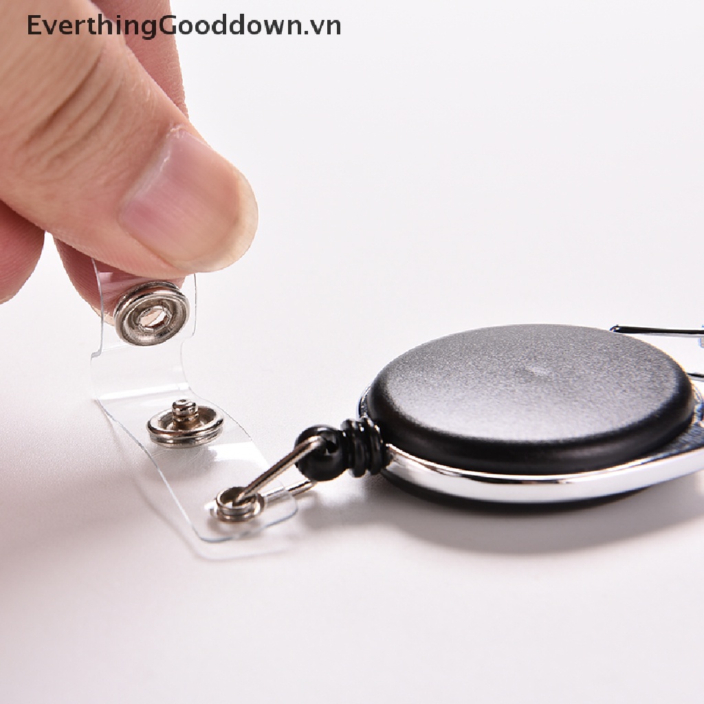 Everthinggooddown Dây Đeo Thẻ ID / Chìa Khóa Màu Đen Có Thể Thu Gọn