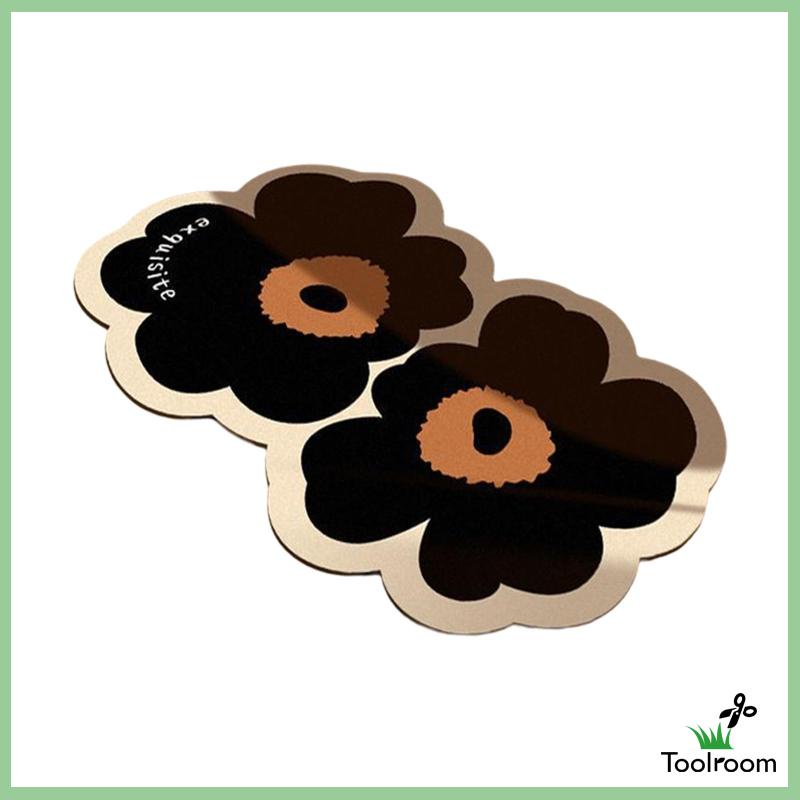 Thảm Chùi Chân Họa Tiết Bông Hoa Đôi Tiện Dụng Cho Nhà Bếp