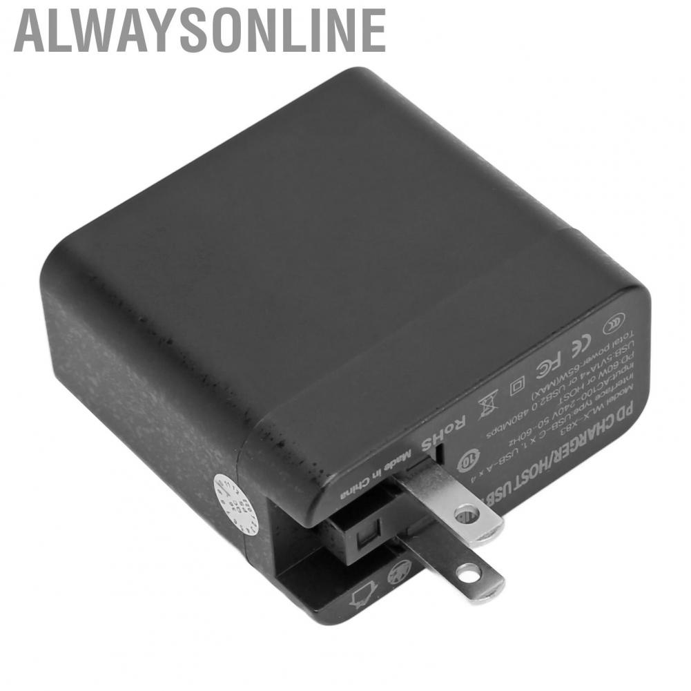 Alwaysonline Charging Station PD65W 5Port Desktop USB  Portable Head Type C