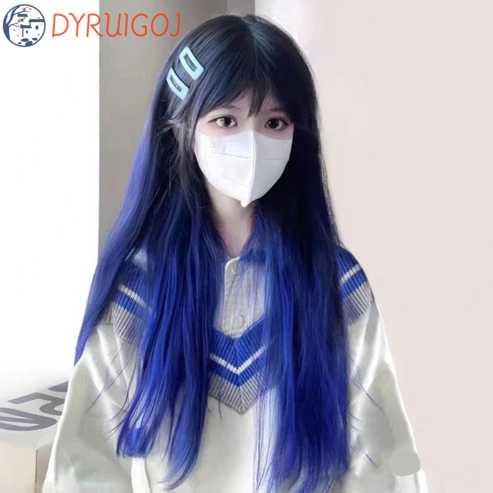 Tóc Giả Dài Thẳng Màu Nâu Bằng Sợi Tổng Hợp Thoáng Khí Dành Cho Nữ