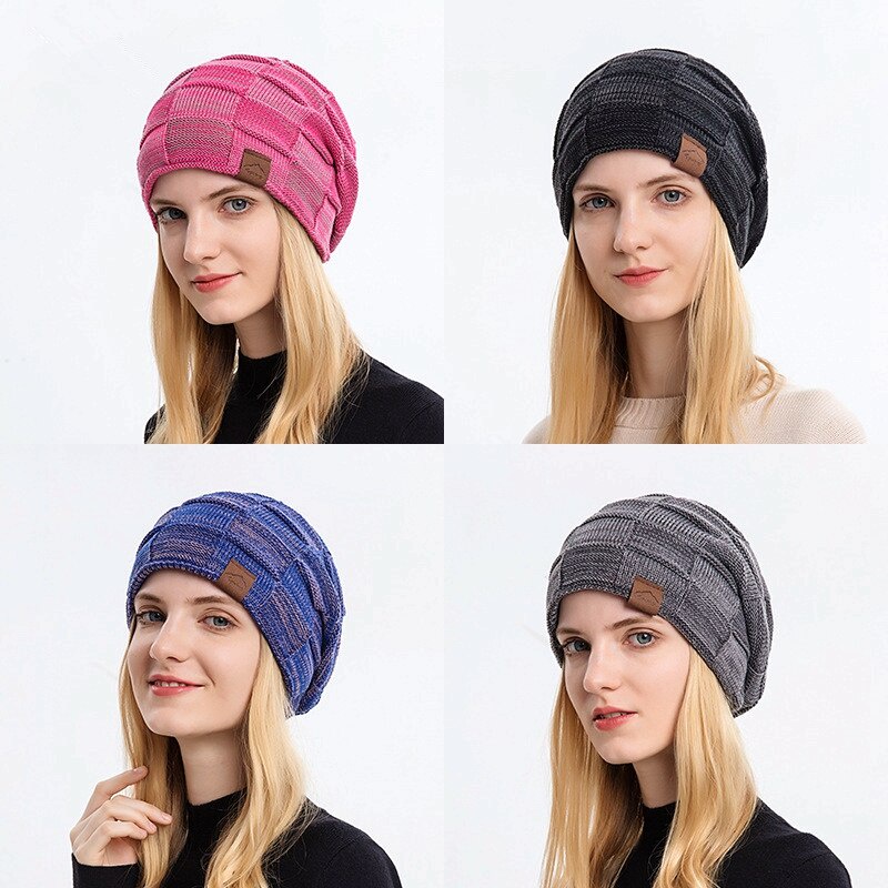 Mũ beanie Dệt Kim Dày Dặn Giữ Ấm Mùa Đông Thời Trang Cho Nam Nữ dropshipping