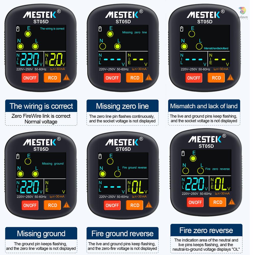 Máy Kiểm Tra Điện Áp 30-250V Kỹ Thuật Số RCD Chuyên Dụng