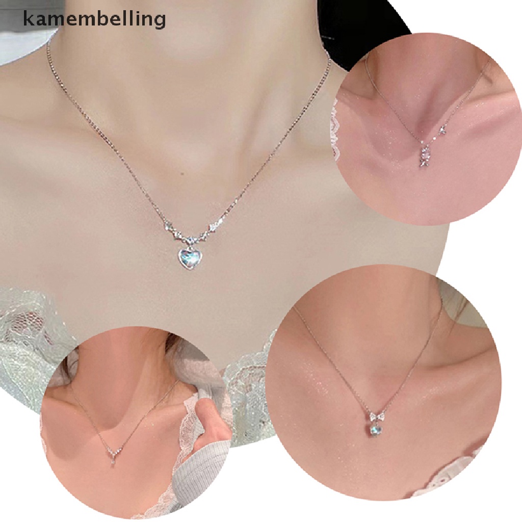 Vòng cổ Mặt Trái Tim Đính Đá Zircon Lấp Lánh Thời Trang Cho Nữ