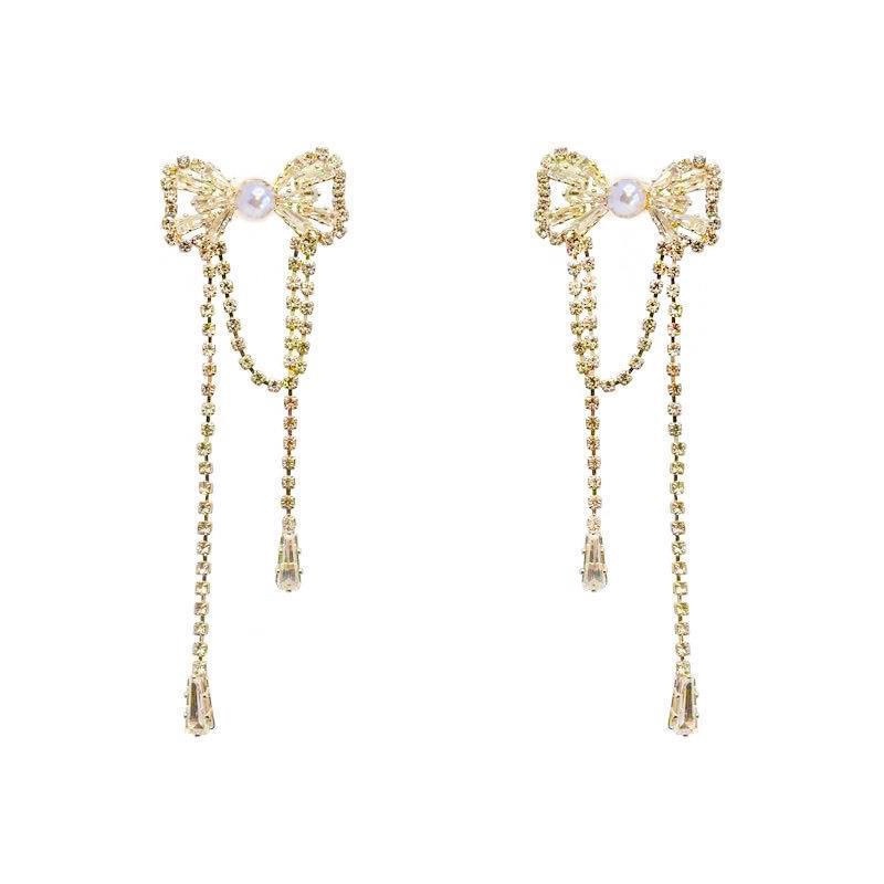 Bông Tai Dáng Dài Hình Bướm Đính Đá Thời Trang Cho Nữ