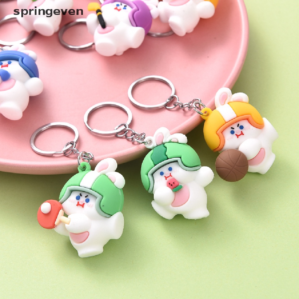 Móc Khóa Hình Thỏ Hoạt Hình Nhiều Kiểu Dáng Bằng Silicon DIY