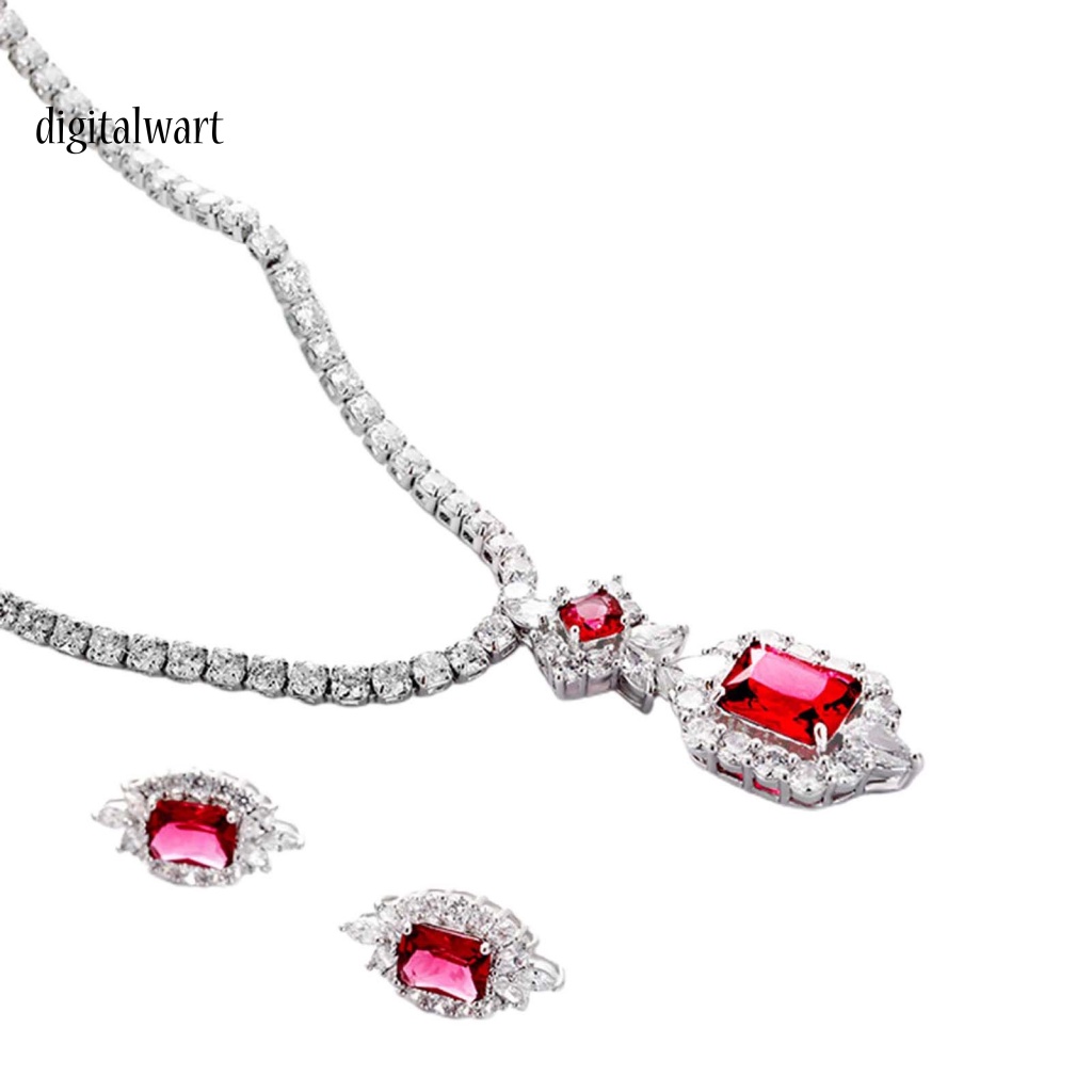 Kỹ Thuật Số| 1 Bộ Vòng cổ Và Bông Tai Đính Đá Khối Lập Phương Đặc Biệt Sang Trọng Thanh Lịch Cho Ngày Đặc Biệt