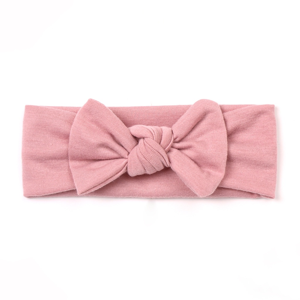 Băng Đô Thắt Nơ Màu Trơn Mới Cho Bé Gái