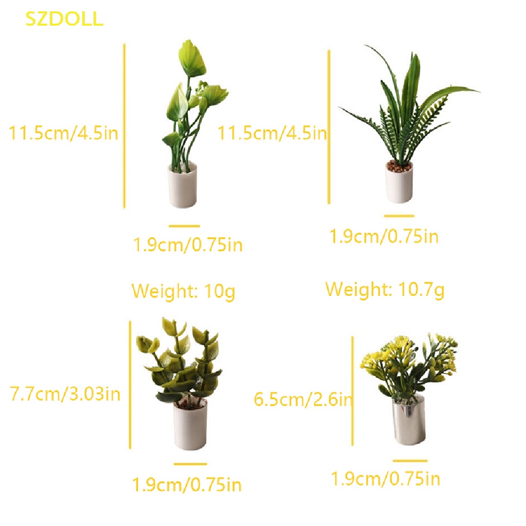 Mô Hình Chậu Cây Mini Tỉ Lệ 1: 12 Dùng Trang Trí Nhà Búp Bê