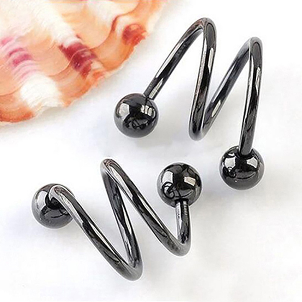 Khuyên Xỏ Mũi / Môi / Tai / Mũi Bằng Thép Không Gỉ Thiết Kế Xoắn Ốc