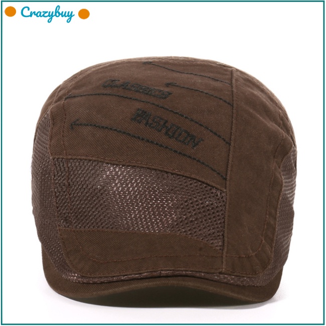 Cr Mũ Beret Vải Cotton Phối Lưới Thoáng Khí Chống Nắng Có Thể Điều Chỉnh