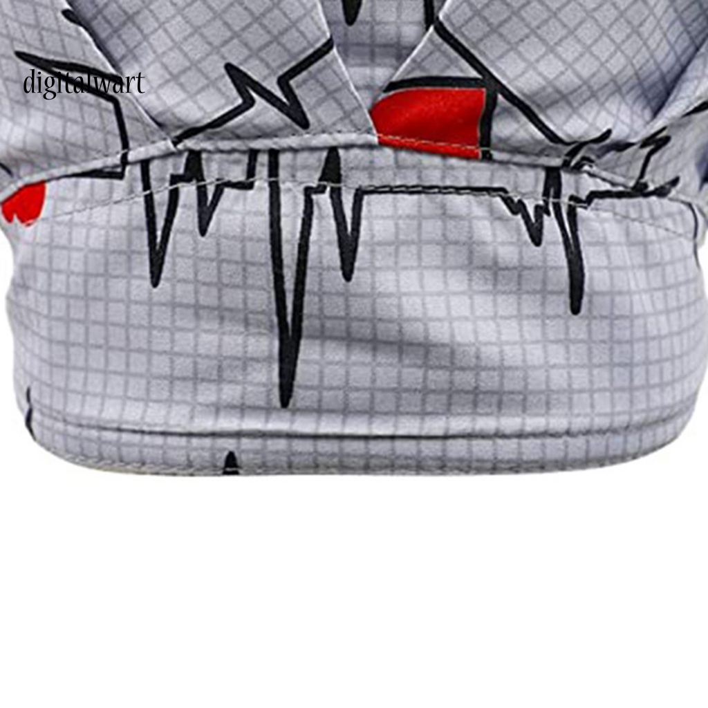 Kỹ Thuật Số| Mũ Trùm Đầu Thấm Hút Mồ Hôi Có Nút Điều Chỉnh Được In Họa Tiết ECG Cho Beautician