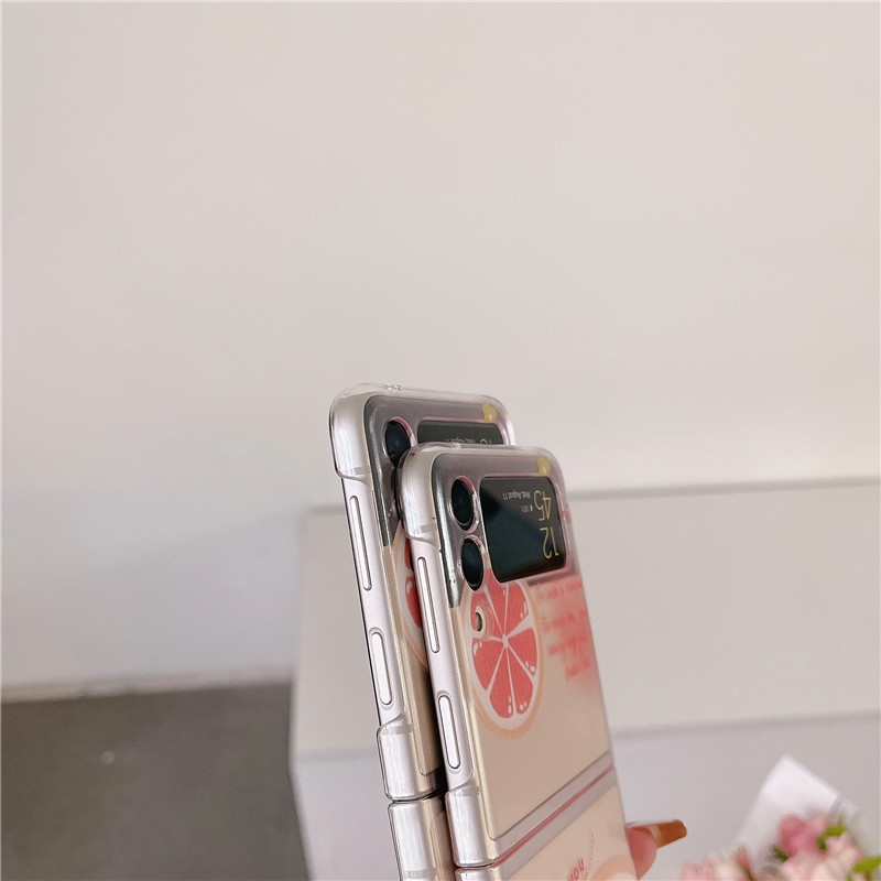 Ốp Điện Thoại Nhựa PC Cứng Chống Sốc Hình Lát Chanh Cho Samsung Galaxy Z Flip 3 4 5G Samsung Galaxy Z Flip 4