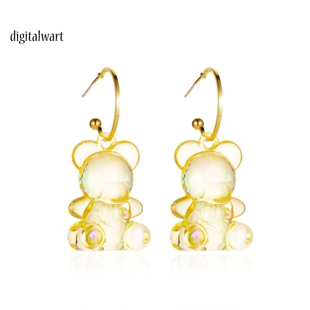 Kỹ Thuật Số| Hoa Tai Hình Gấu Trong Suốt Thiết Kế Đáng Yêu Cho Nữ