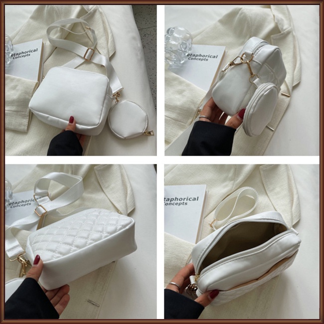 Túi Đeo Chéo Bằng Da Pu Màu Trơn Đơn Giản Thời Trang Cho Nữ