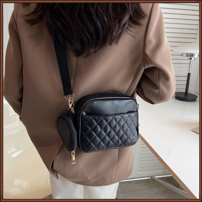 Túi Đeo Chéo Bằng Da Pu Màu Trơn Đơn Giản Thời Trang Cho Nữ