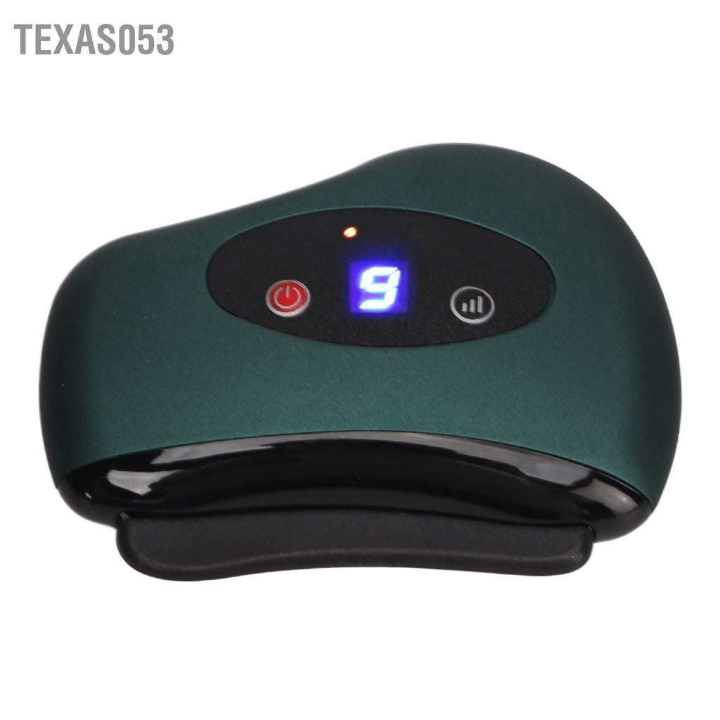 Texas053 Đá Kim Điện Gua Sha Dụng Cụ Mặt 9 Bánh Răng Rung Làm Nóng Máy Massage Điêu Khắc Toàn Thân