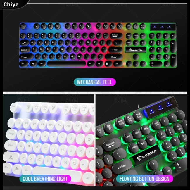 1 Bộ Bàn Phím Và Chuột Chơi Game 108 Phím Có Dây Và Đèn Nền Nhiều Màu