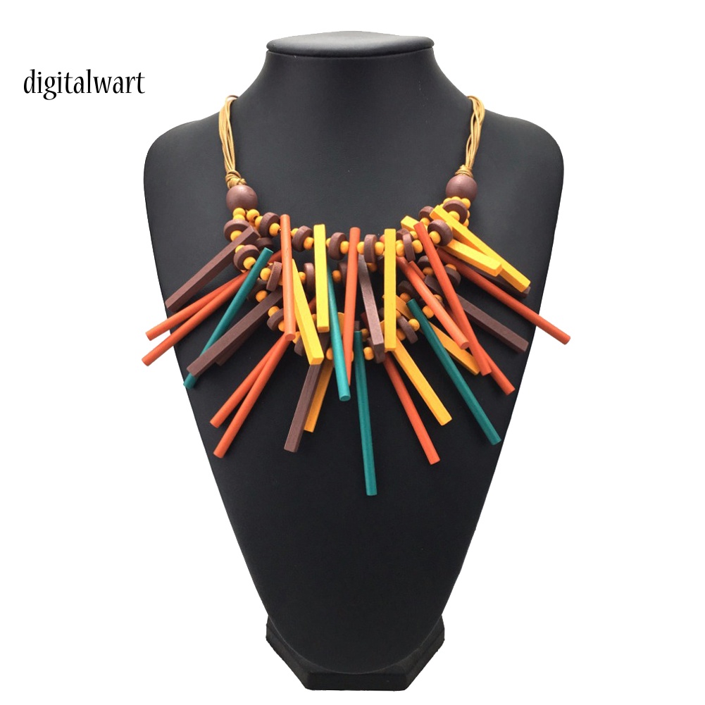 Kỹ Thuật Số| Vòng cổ Chuỗi Hạt Gỗ Châu Phi Thời Trang Cho Nữ