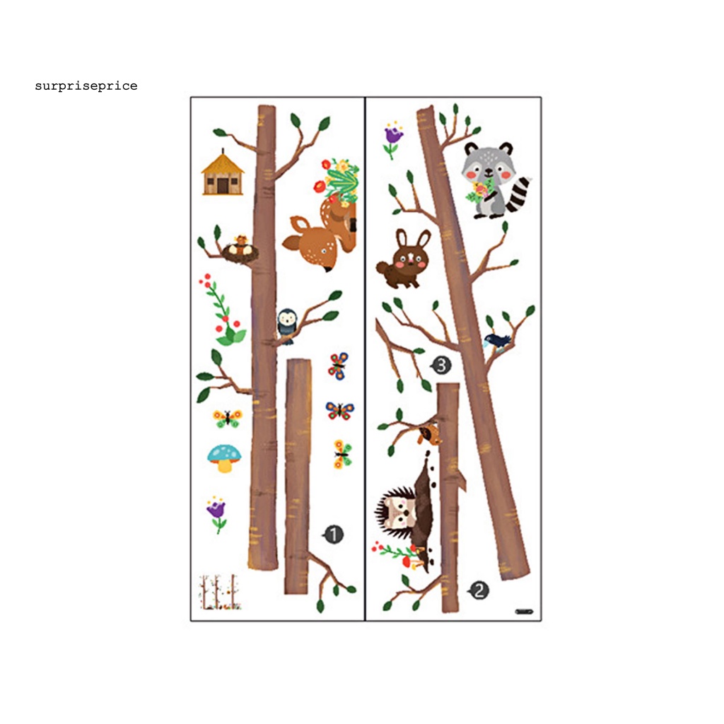 Set 2 Sticker Dán Tường PVC Vinyl Chống Nước Họa Tiết Hoạt Hình Chim Chóc Và Cây Cối Trang Trí Phòng Trẻ Em