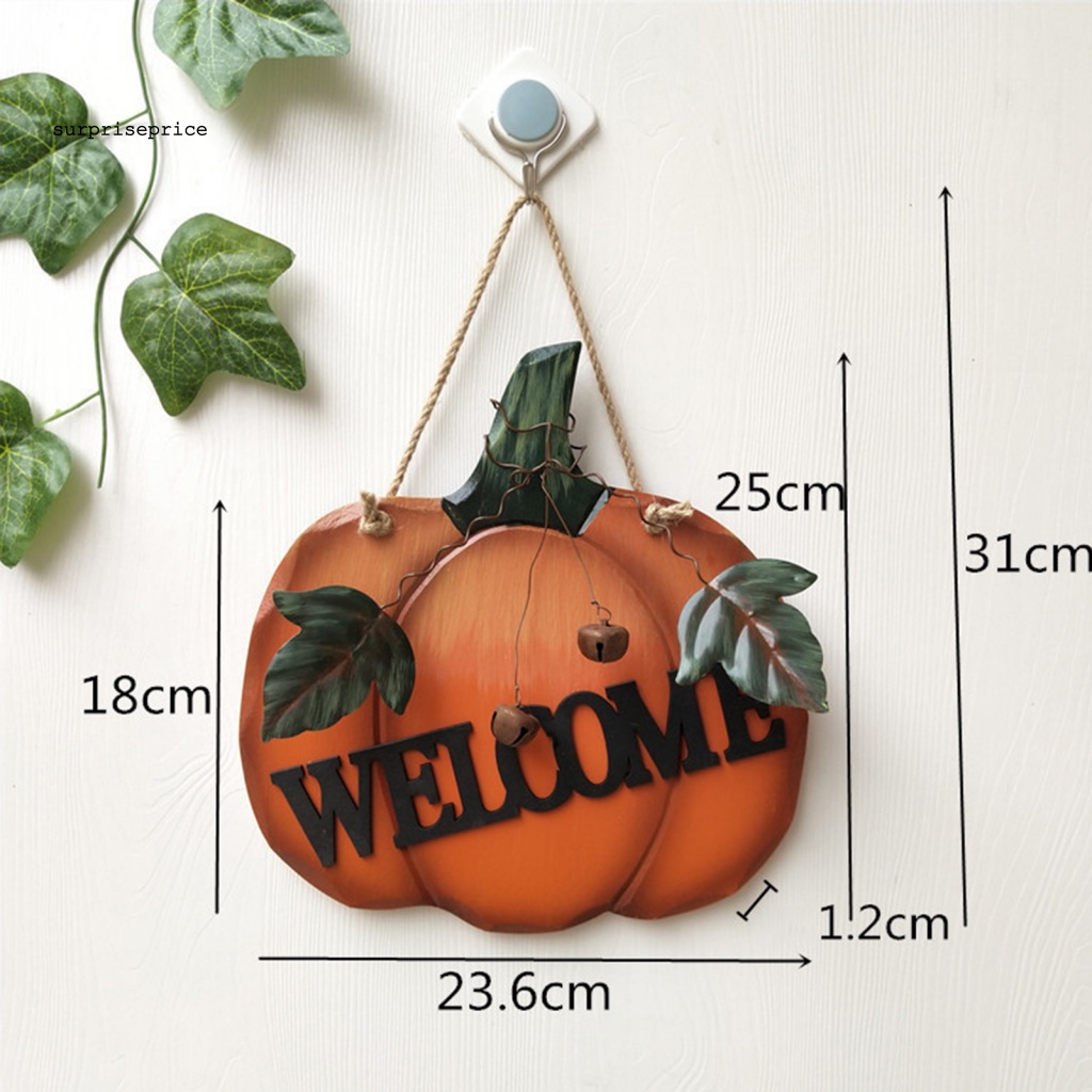 Vòng Hoa Lá Giả Hình Bí Ngô Nhiều Màu Sắc Dùng Trang Trí Cửa Dịp Halloween