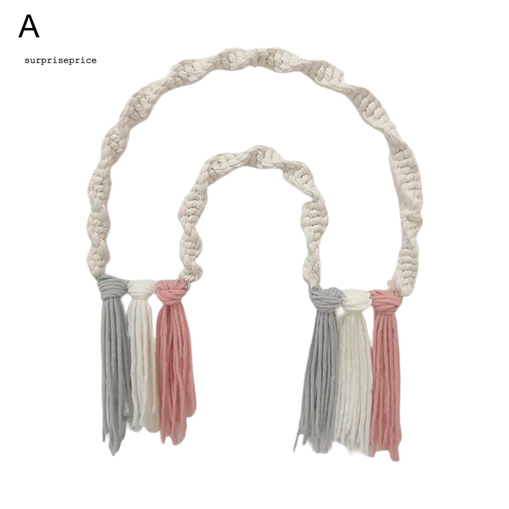 Phụ Kiện Treo Trang Trí Nhà Cửa Hình Cầu Vồng Bằng Vải Dệt Thủ Công Chống Gió Không Cần Khoan Lỗ