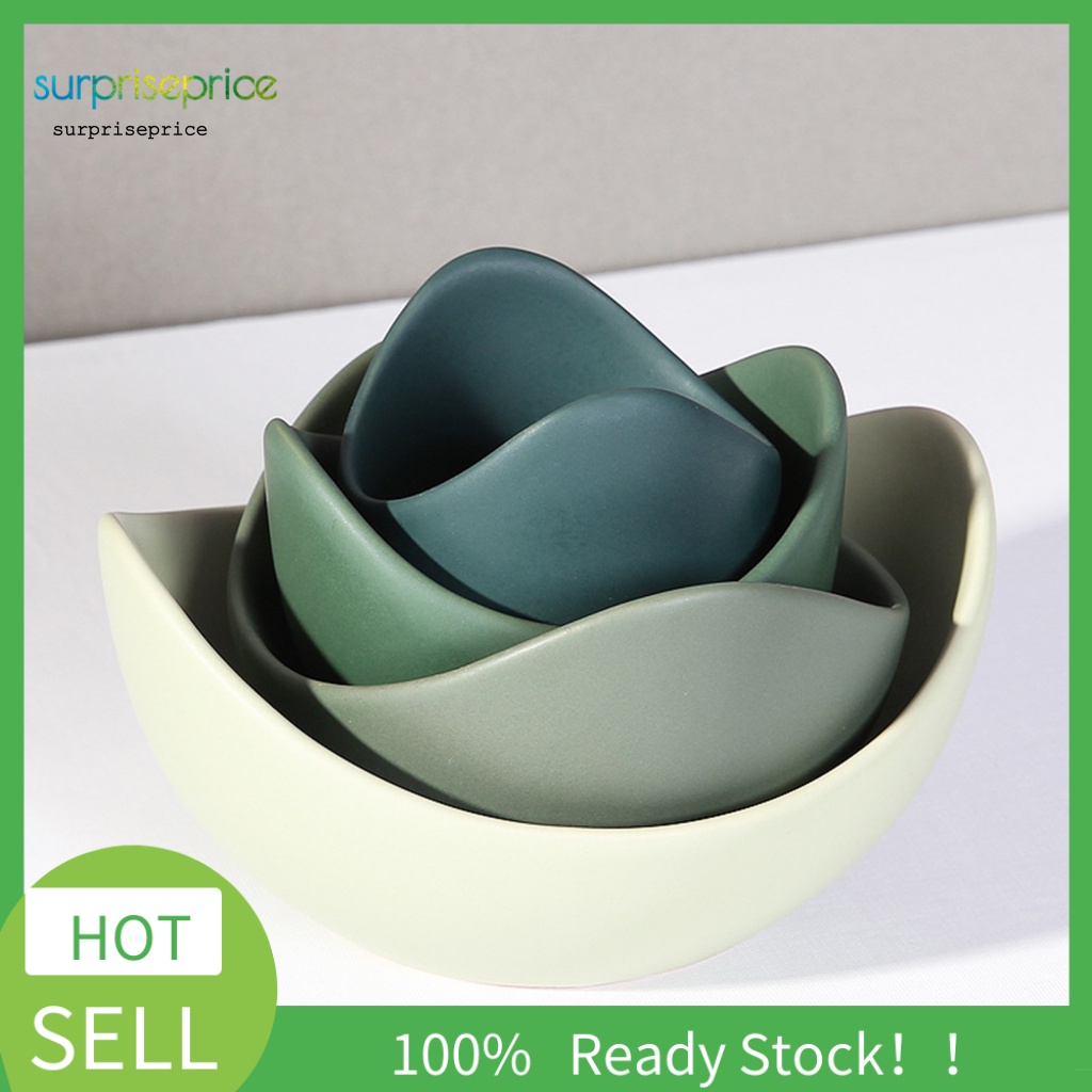 1 Bộ Khay Đựng Thức Ăn Vặt Bằng Gốm Hình Hoa Sen Phong Cách Bắc Âu