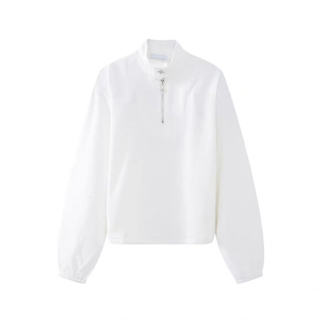 Áo Khoác Cổ Đứng Phối Khóa Kéo Kim Loại Thời Trang Mùa Thu Cho Nam