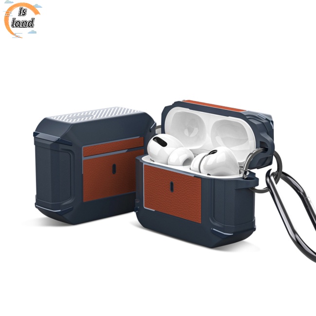 Vỏ Bảo Vệ Hộp Sạc Tai Nghe Airpods 3 Bằng Da Hình Chữ U Chống Rơi