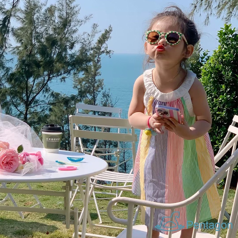 Đầm Công Chúa Mùa Hè Hai Dây Sát Nách Kẻ Sọc Nhiều Màu Đa Dạng Cho Bé Gái