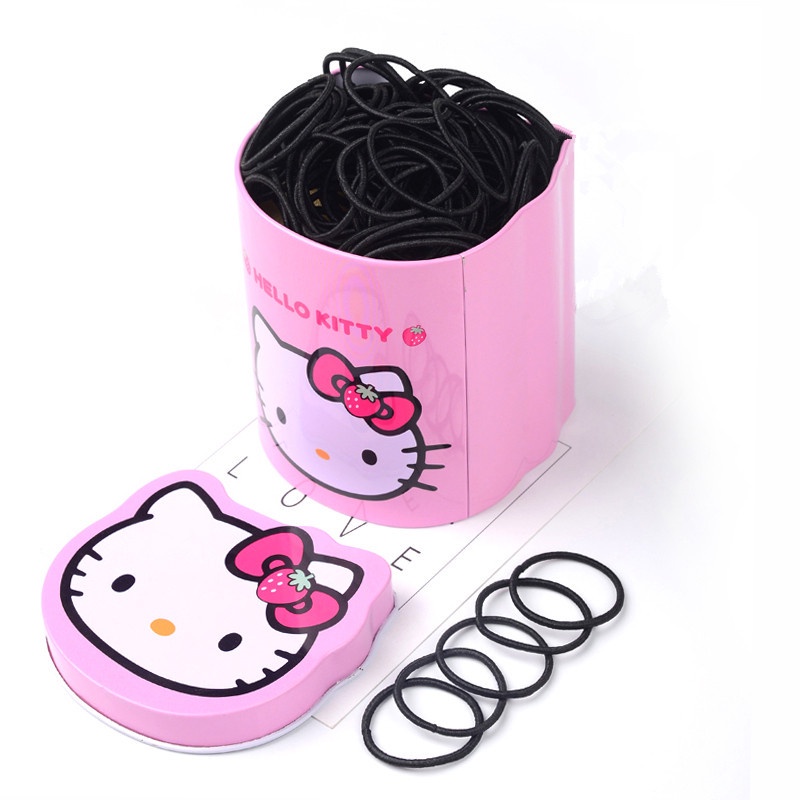 Dây Buộc Tóc Cao Su Không Đau Hình Mèo Hoạt Hình Phong Cách Hàn Quốc Cho Bé Gái