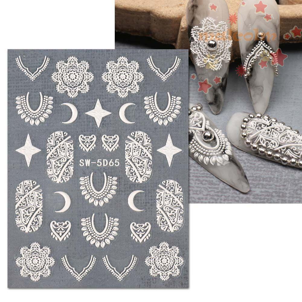 Miếng Dán Trang Trí Móng Tay Họa Tiết Ren Thời Trang